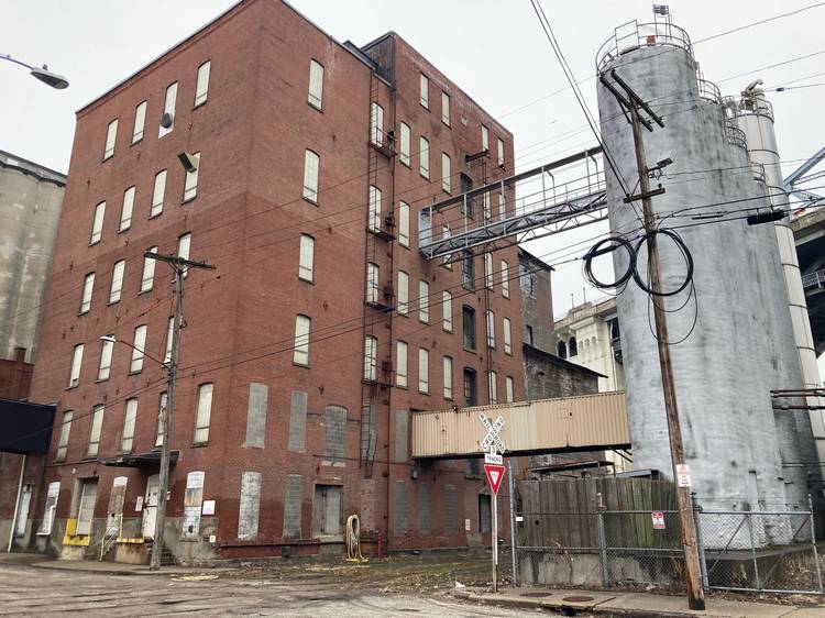 The 19th-century former Grain Craft Mill building in the Flats.